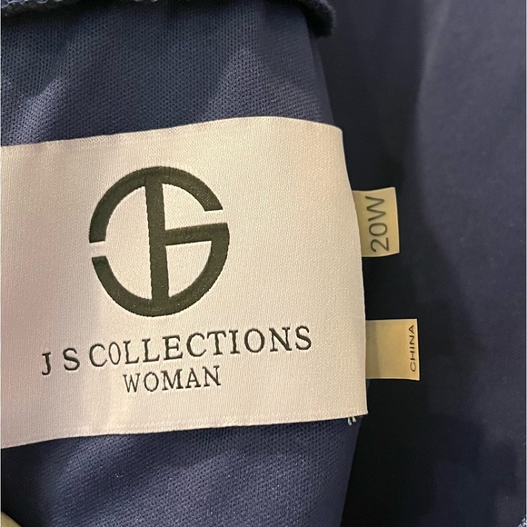 JS Collections Navy Long Sleeve Lace Maxi Evening Dress Gown Size 20W - Picture 10 of 15